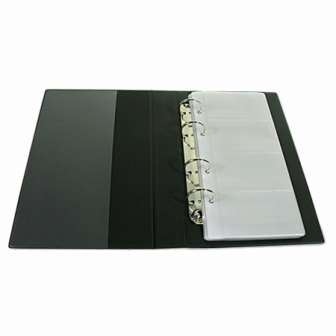 Käyntikorttikansio 160x255 mm mekanismi 8-12 mm, musta