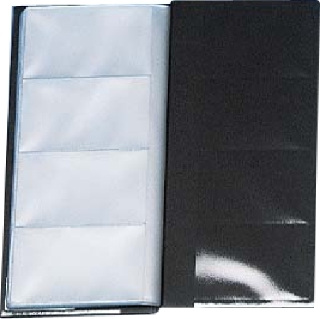 Käyntikorttikansio musta 105x250 mm, 96 kortille