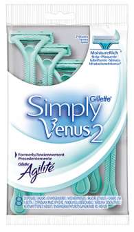 Kertakäyttöhöylä Simply Venus2 Gillette 8 kpl/pkt
