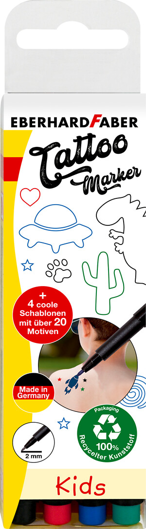 Kids tatuointikynät 4 kpl/pak
