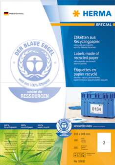 Kierrätystarra Herma 10832 A4 210x148 100 arkkia/ltk