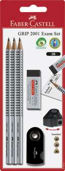 Koesetti Faber-Castell Grip lyijykyniä+teroitin+kumi
