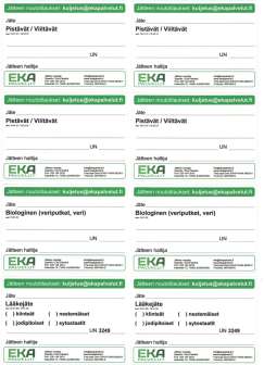 Koonti tarra-arkki EKA Palvelut