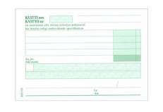 Kuitti-ja laskulomake Ultra A6 jäljentävä+erittely