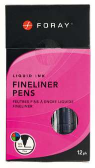 Kuitukärkikynä Foray 0,5 mm värilajitelma 12 kpl/ras