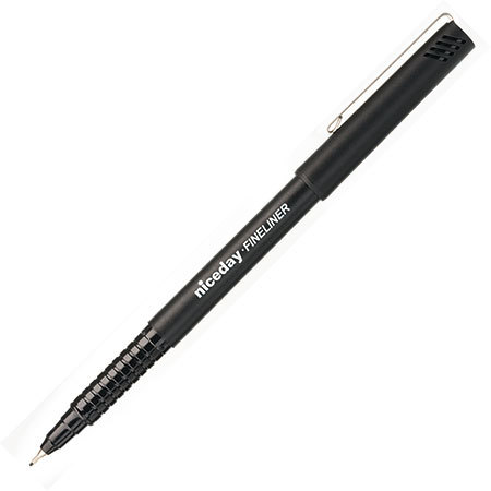 Kuitukärkikynä Niceday 0,3 mm musta 12 kpl/ras
