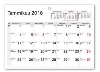 Kuukausikatsaus 2019 paksu paperi liimasidottu