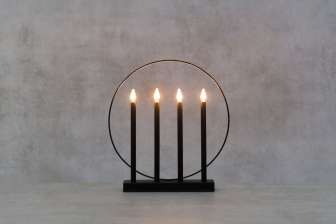 Kynttelikkö musta 4-haarainen