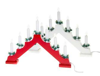 Kynttelikkö 7-osainen puu valkoinen