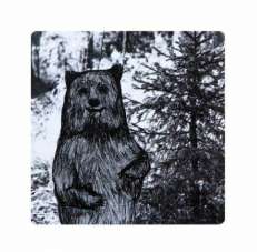 Lasinalunen karhu, 10x10cm