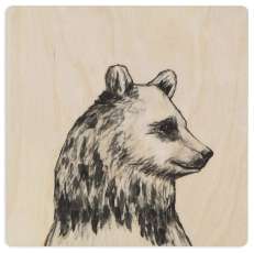 Lasinalunen karhu, 10x10cm