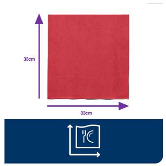 Lautasliina 2-krs 1/4 punainen