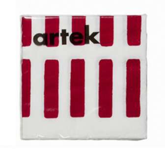 Lautasliina 24x24 Artek Siena valkoinen/punainen 20kpl/pkt