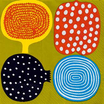 Lautasliina 24x24 Marimekko Kompotti vihreä 20/pak