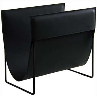 Lehtiteline nahkainen musta