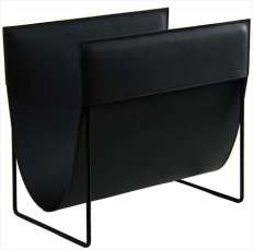 Lehtiteline nahkainen musta