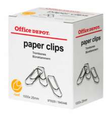 !Paperiliitin hopea 25mm 1000kpl