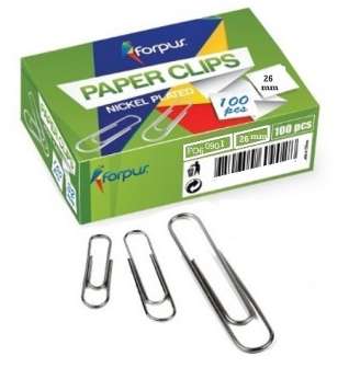Paperiliitin hopea 26mm 100kpl