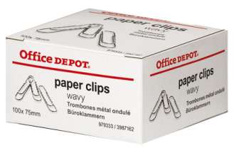 Paperiliitin hopea 75mm 100kpl
