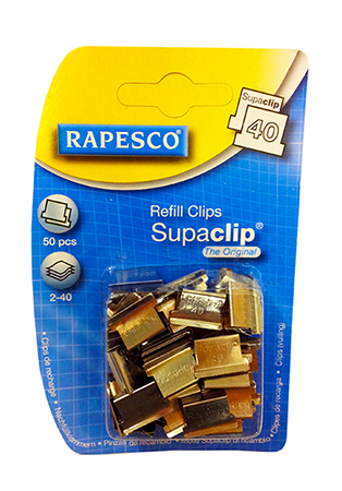 Lisäliittimet Rapesco Supaclip 50 liitintä teräksenväri
