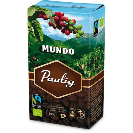 Luomukahvi Paulig Mundo 500g suodatinjauhatus, 12pkt/kelmu