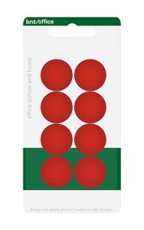 Magneettinappi 20 mm punainen 8/pkt