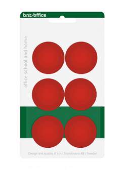 Magneettinappi 30 mm punainen 6/pkt
