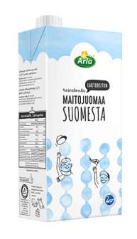 Maito, rasvaton 1 l x 12 Suomi Arla UHT vähälaktoosinen