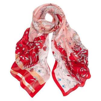 Marja Kurki silkkihuivi punainen 55x180 cm