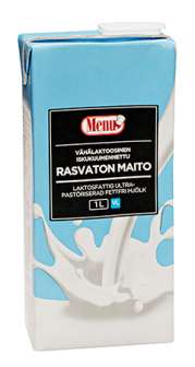 Menu maito 1L rasvaton UHT vähälaktoosinen|1Lx12