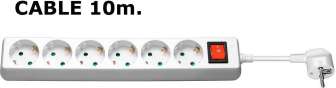 Jatkojohto 6-os/10m kytkimellä