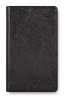 Mini Classic Taskukalenteri musta keinonahka sidottu 2019