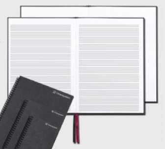 Muistikirja A4 viivallinen musta kartonki parikierre