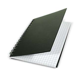 Muistikirja A5 160 sivua musta kierresidottu ruudullinen