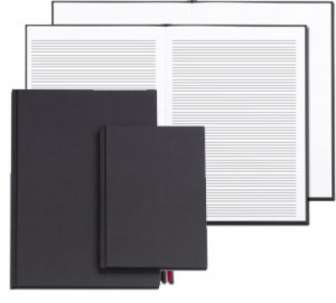 Muistikirja A5 viivallinen musta kartonki sidottu