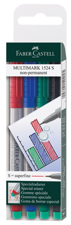 Multimark-kynä Faber-Castell Superfine 4-srj vesiliukoinen