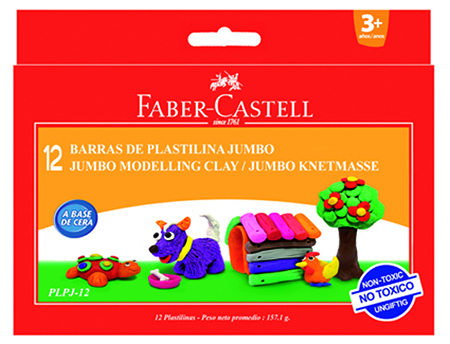 Muovailuvaha Faber-Castell Jumbo, 12 väriä