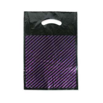 Muovikassi 250x350 mm musta/violettiraita 1000 pak