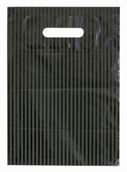 Muovikassi 250x350mm musta-raita