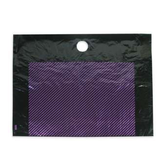 Muovikassi 770x570+90 mm musta/violettiraita