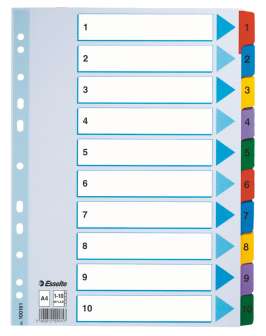 Mylar hakemisto A4 1-10