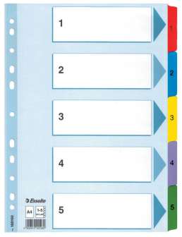 Mylar hakemisto A4 1-5