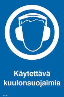 Opaste Käytettävä kuulonsuojaimia