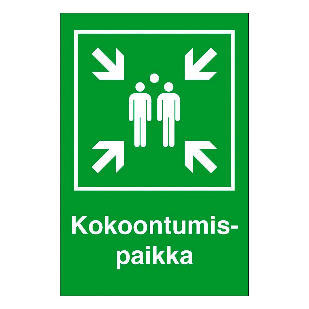 Opastekilpi kokoontumispaikka