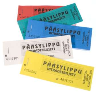 Pääsylippu värilajitelma