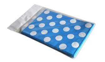Paperipussi Polka dot 12x9cm sininen 12 kpl/pkt