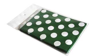 Paperipussi Polka dot tummanvihreä 12 kpl/pkt