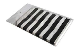 Paperipussi vaakaraita musta 12 kpl/pkt