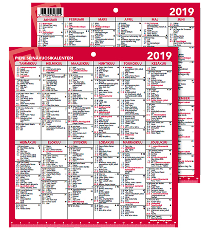 Pieni Seinävuosikalenteri 2019 kartonki, kaksikielinen