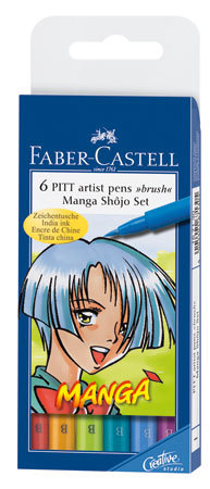 Faber-Castell Pitt Manga-setti Shojo,  6 kpl/srj